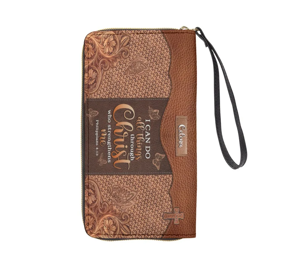 Personalized Bible Verse Leather Handbag