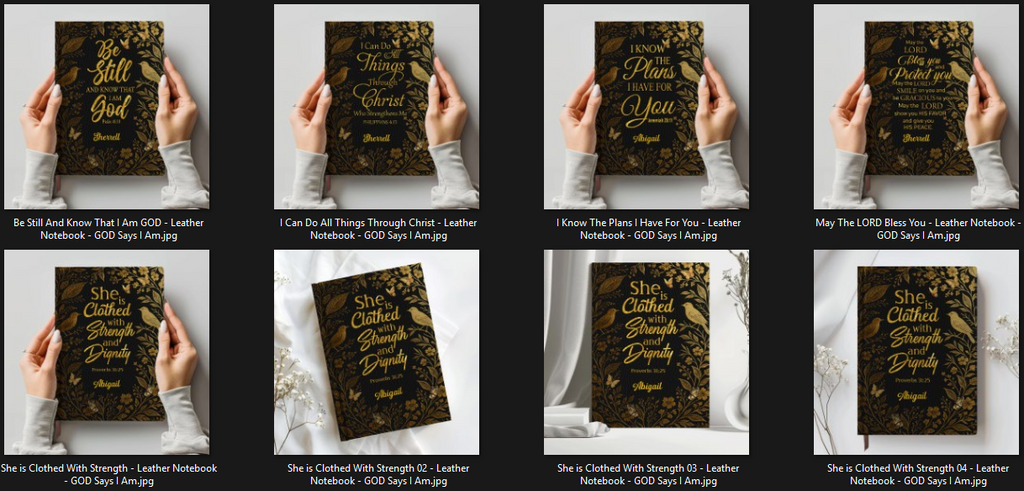 Personalized "Clothed With Strength" Leather Journal