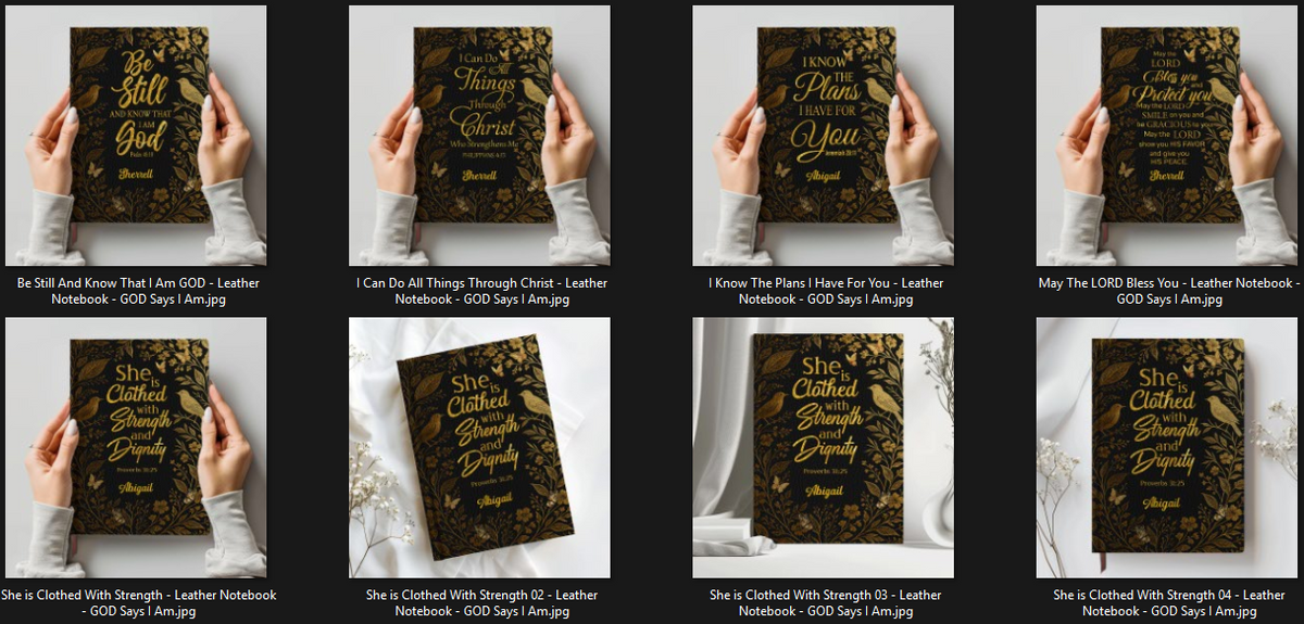 Personalized "Clothed With Strength" Leather Journal
