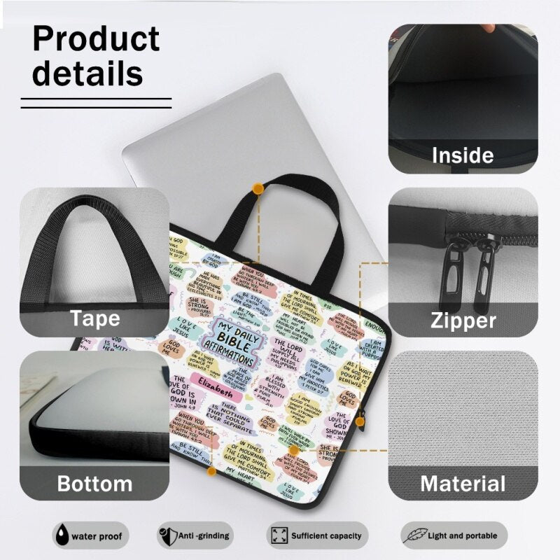Daily Bible Affirmations Personalized Laptop Bag