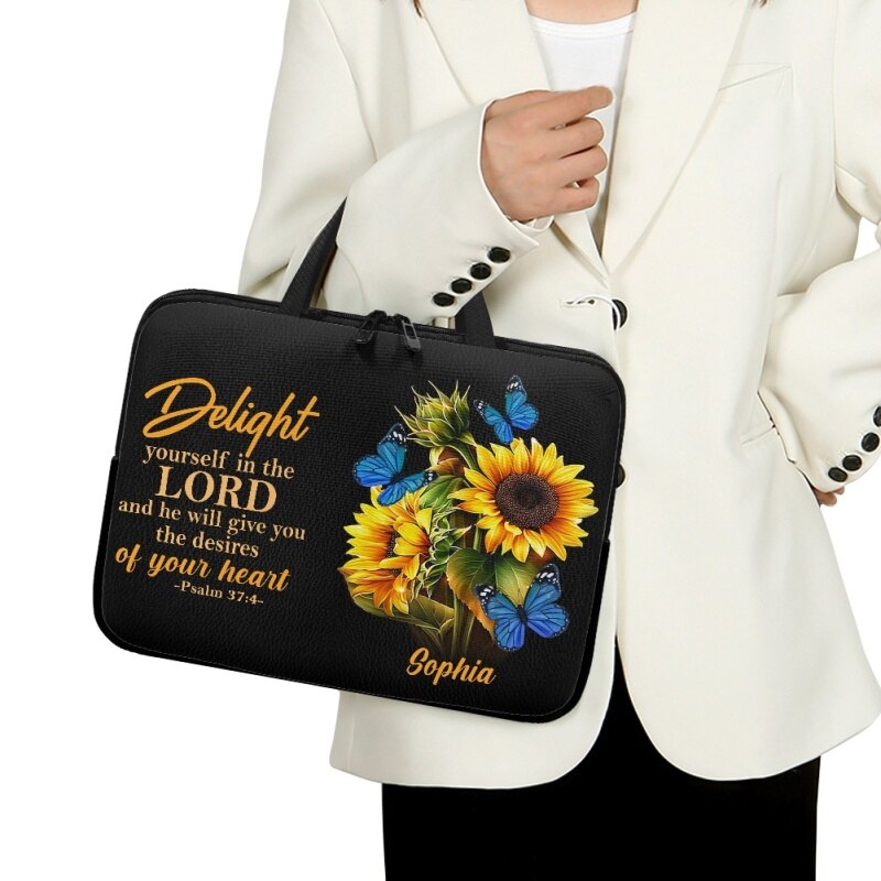 Personalized Delight in the Lord Laptop Bag