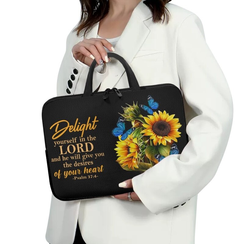 Personalized Delight in the Lord Laptop Bag
