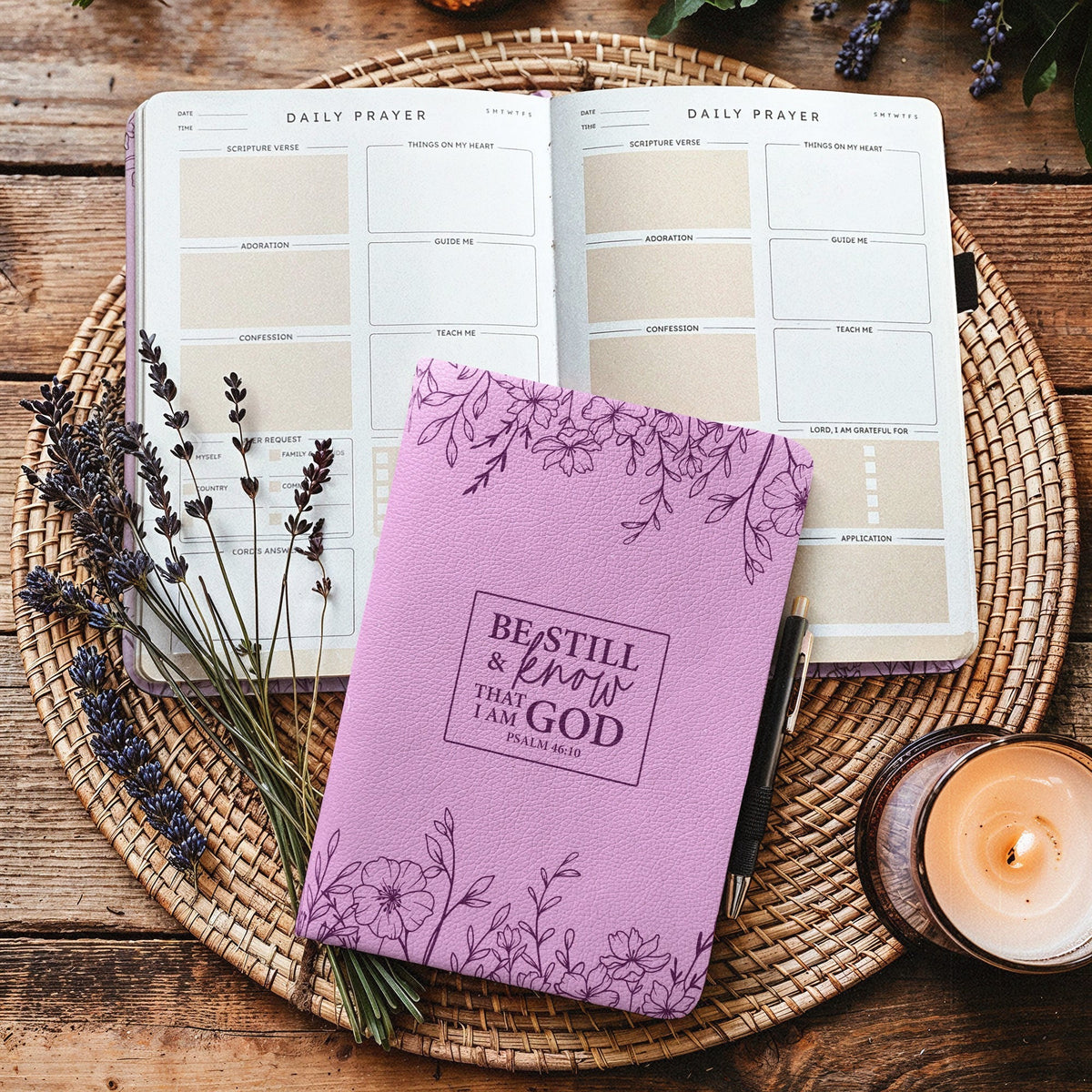 Psalm 46:10 'Still' Leather Prayer Journal