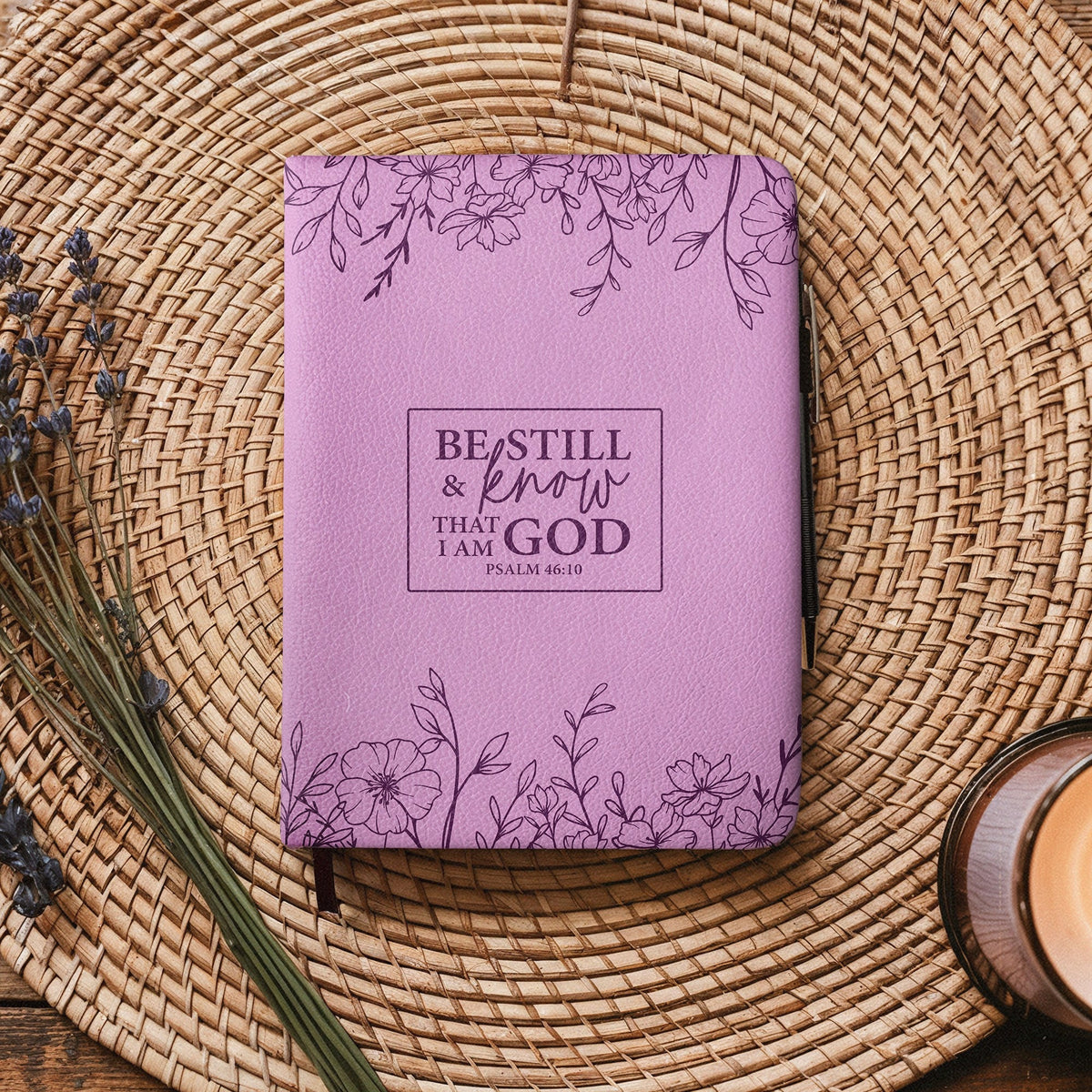 Psalm 46:10 'Still' Leather Prayer Journal