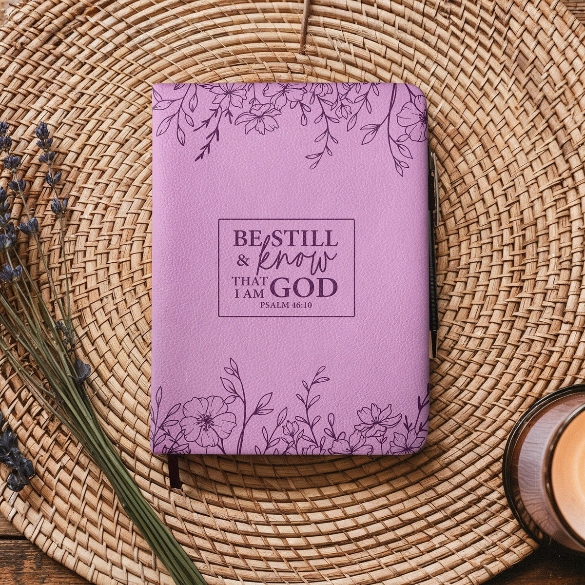Still Psalm 46:10 Leather Prayer Journal