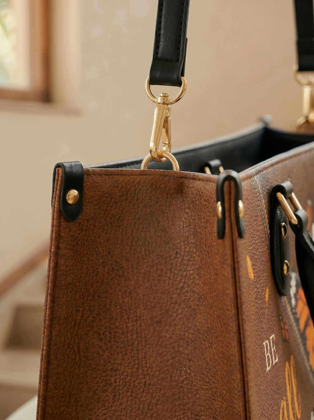 Serene Psalm 46:10 Leather Handbag
