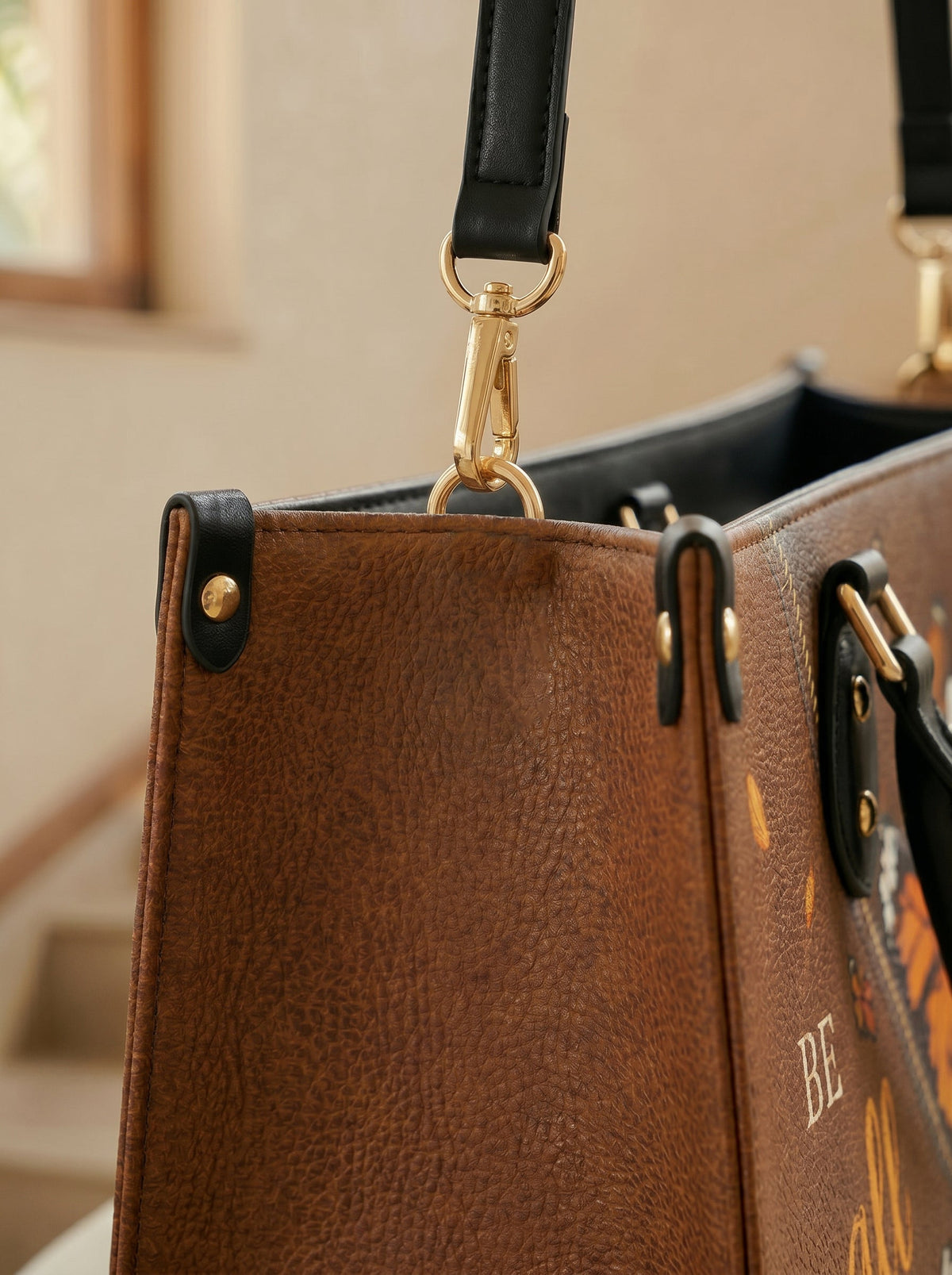 Serene Psalm 46:10 Leather Handbag