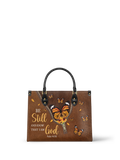 Serene Psalm 46:10 Leather Handbag