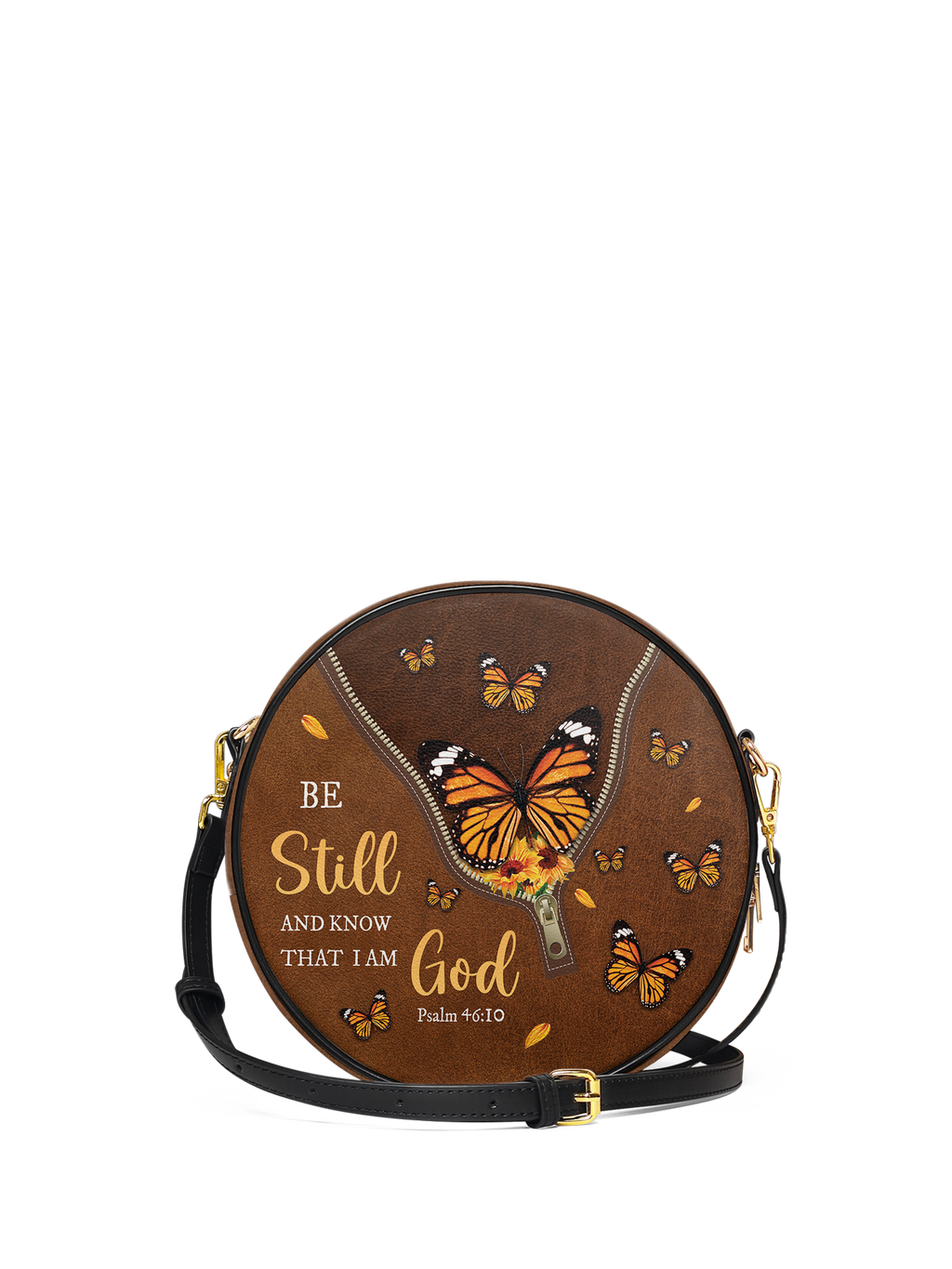 Psalm 46:10 Serene Circle Crossbody Bag