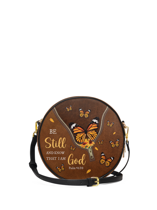 Serene Psalm 46:10 Circle Crossbody Bag