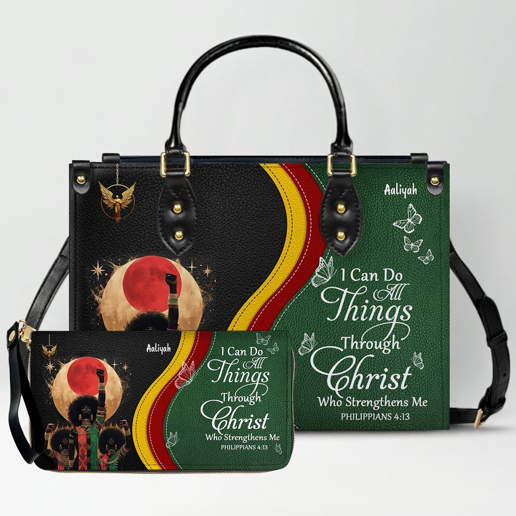 Custom Christian Leather Handbag & Wallet Set