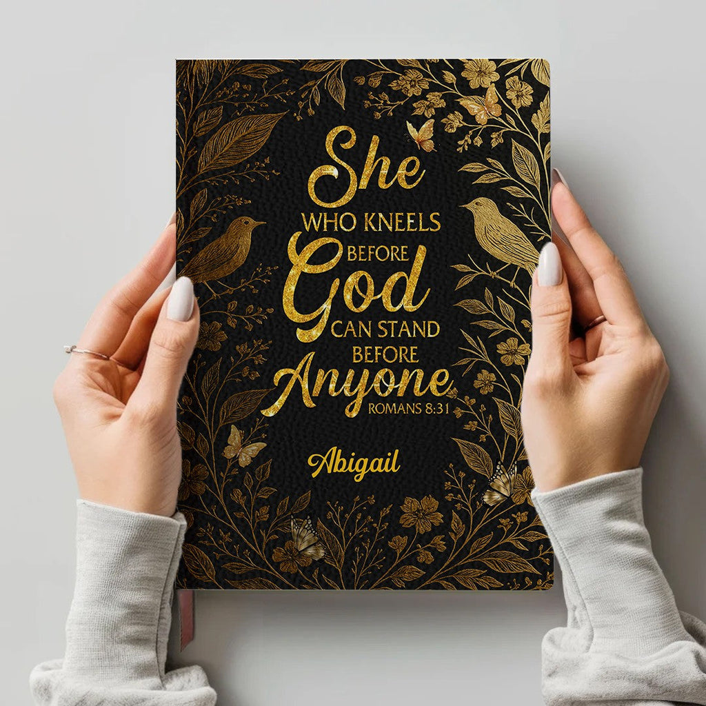 Personalized "Clothed With Strength" Leather Journal