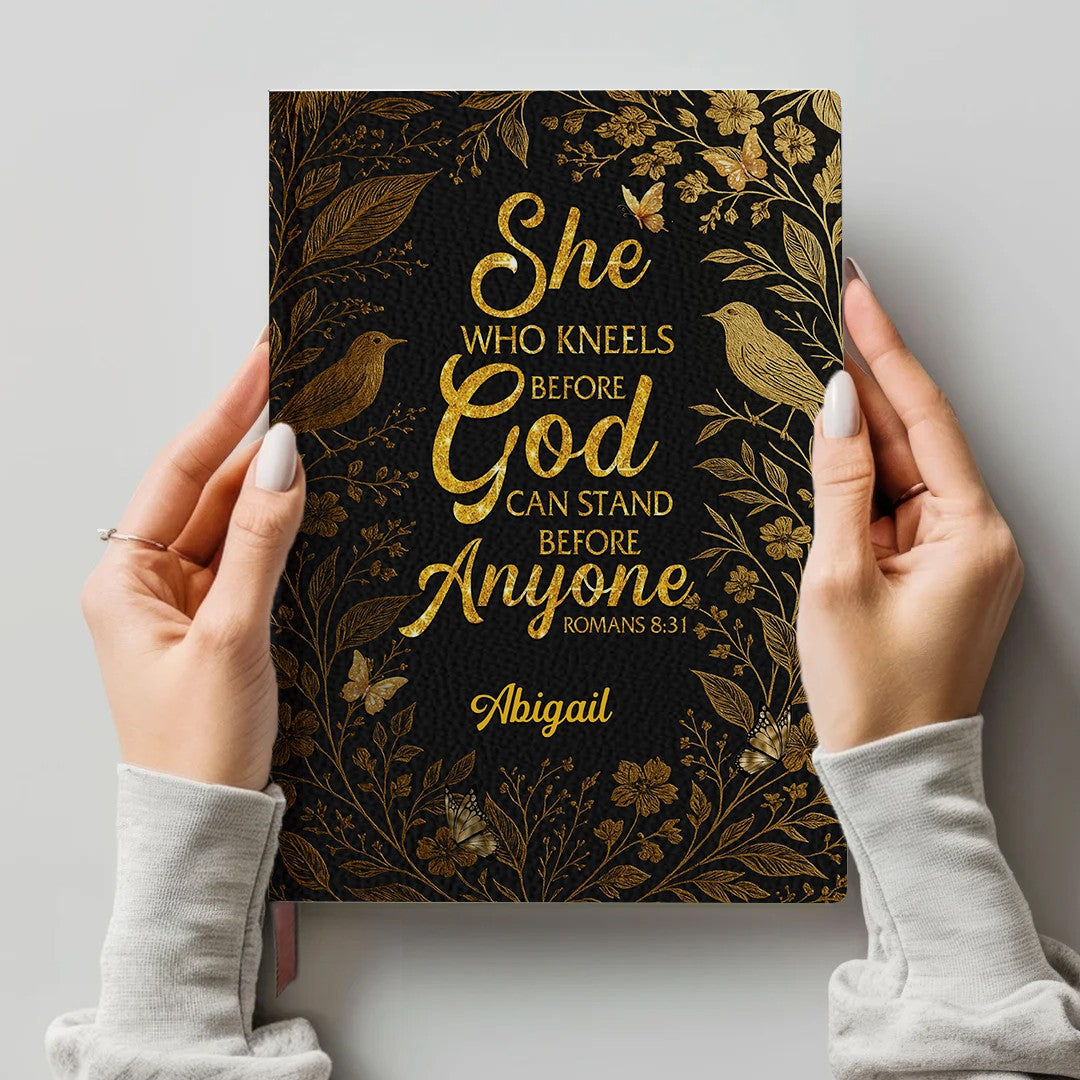 Personalized "Clothed With Strength" Leather Journal