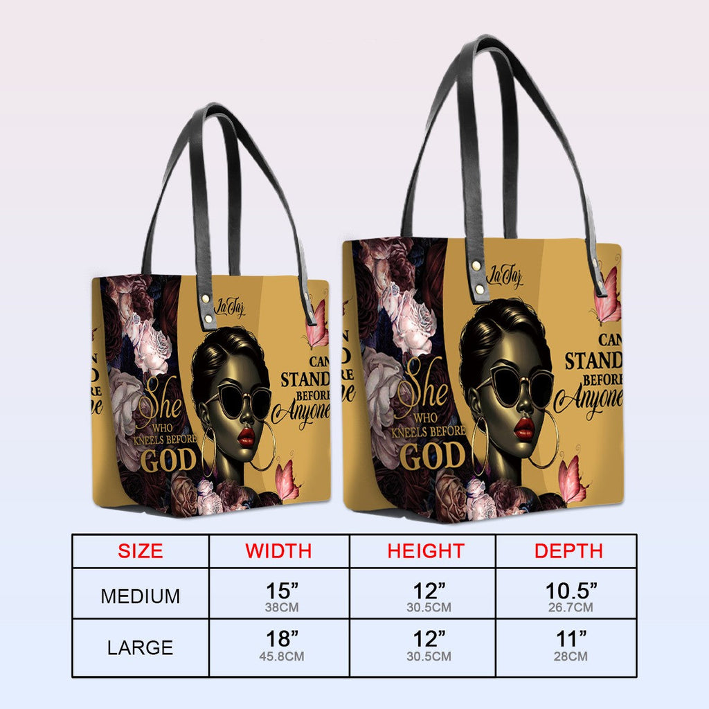 Personalized Bible Verse Leather Tote Bag
