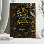 Personalized "Clothed With Strength" Leather Journal