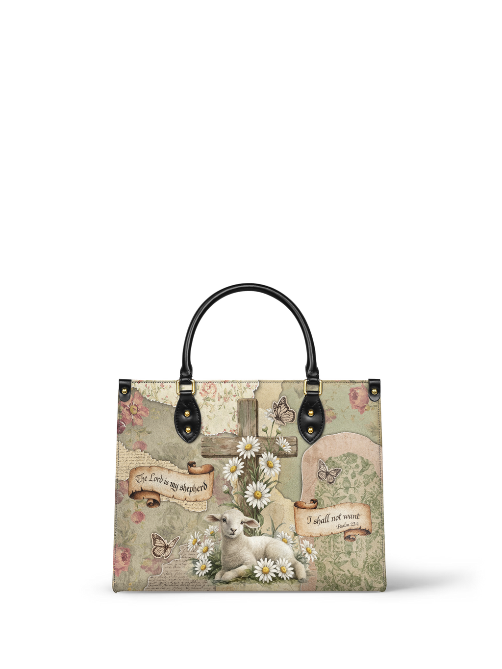 Psalm 23:1 Shepherd Vegan Leather Handbag