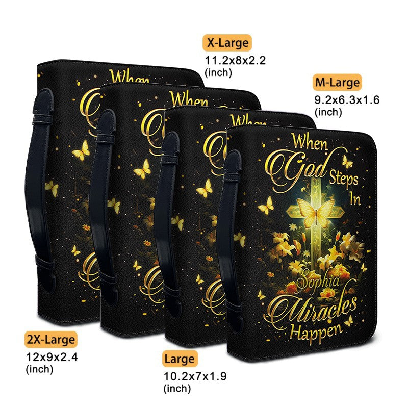 Personalized When God Steps In Bible Cover