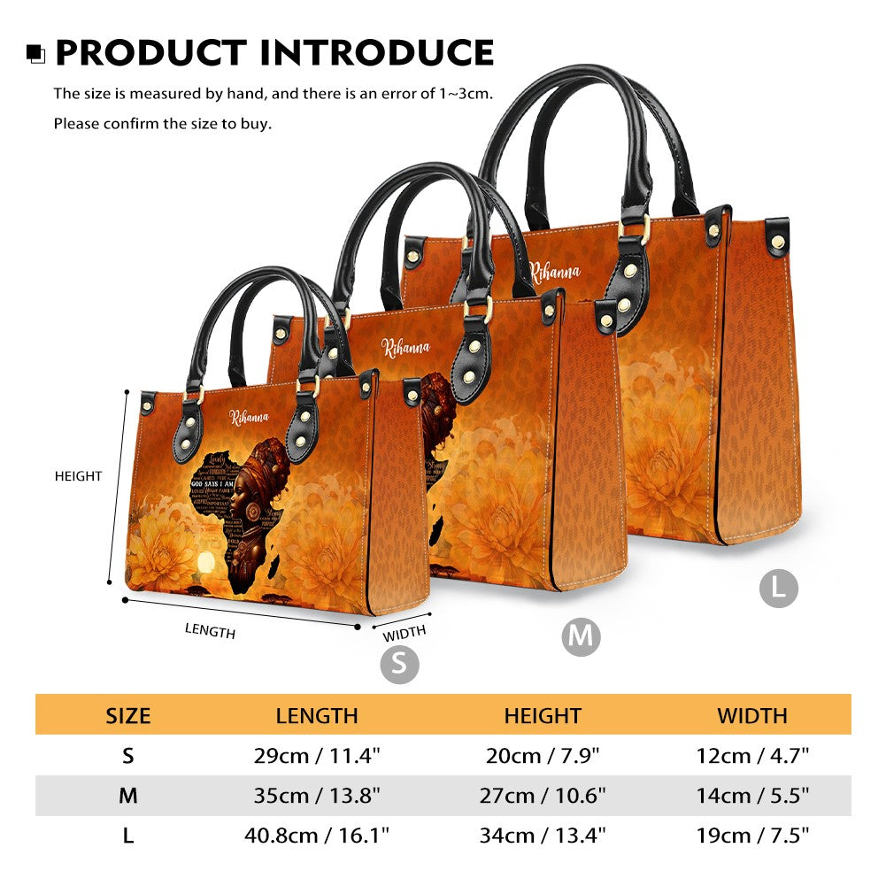 Personalized Afrocentric Leather Tote Bag