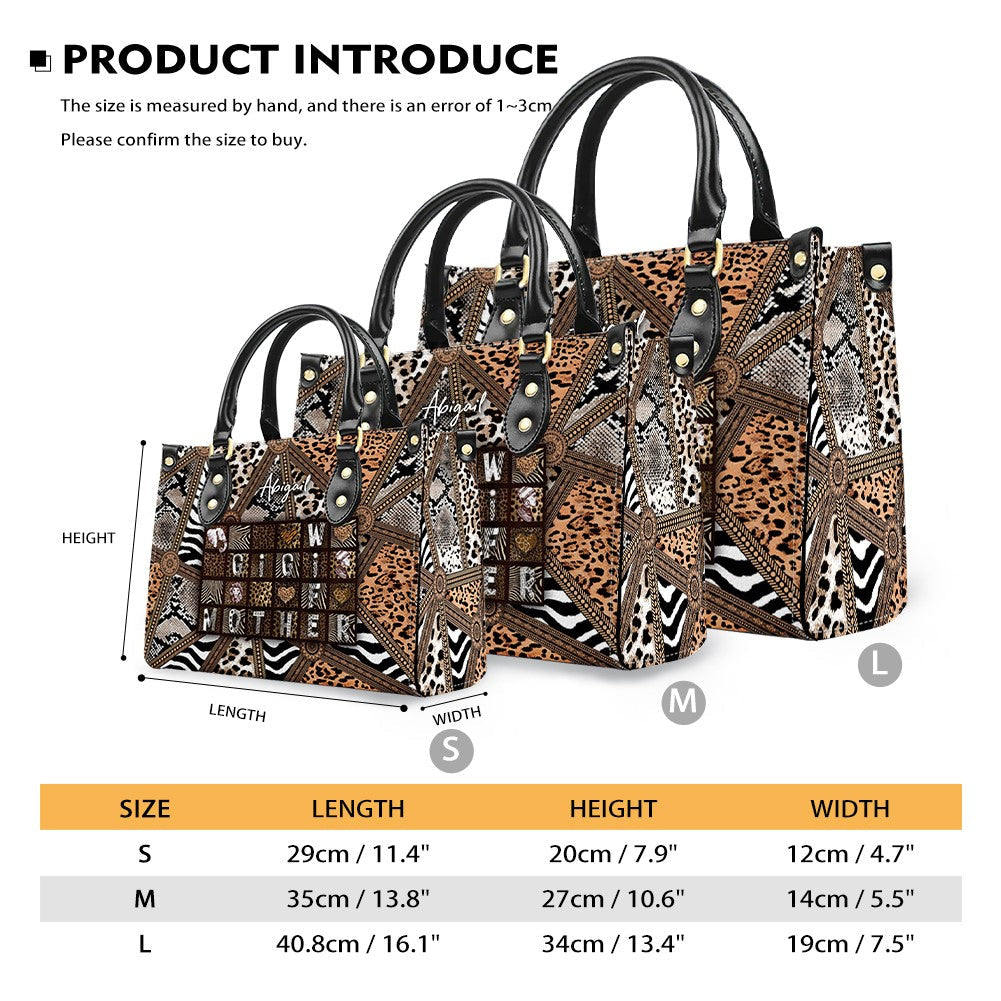 Personalized Christian Leather Tote Bag