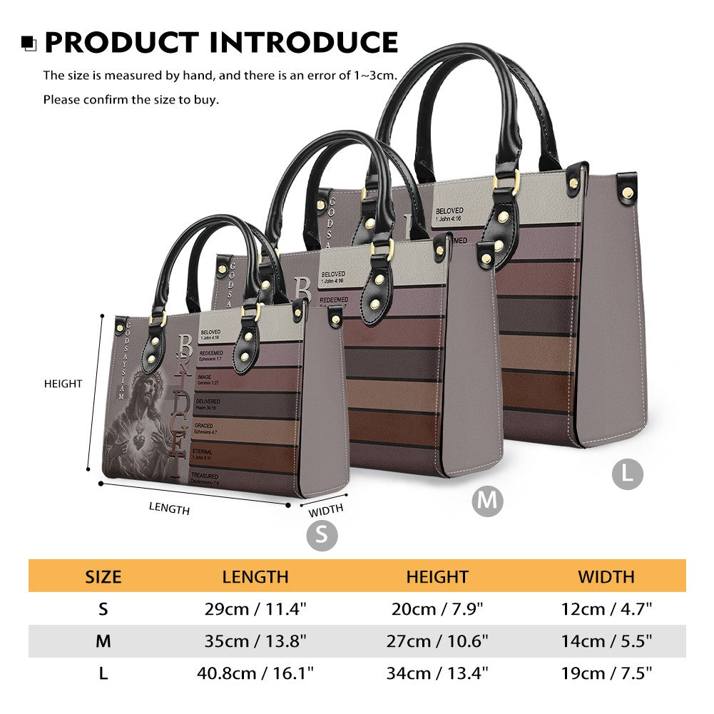 Personalized Sacred Name Meaning Leather Tote Bag