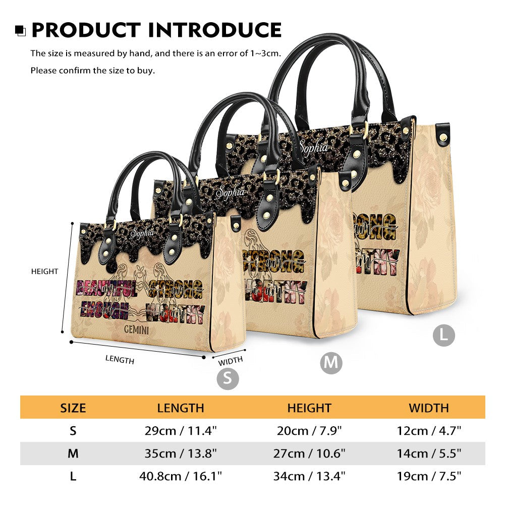 Personalized Zodiac Leather Handbag