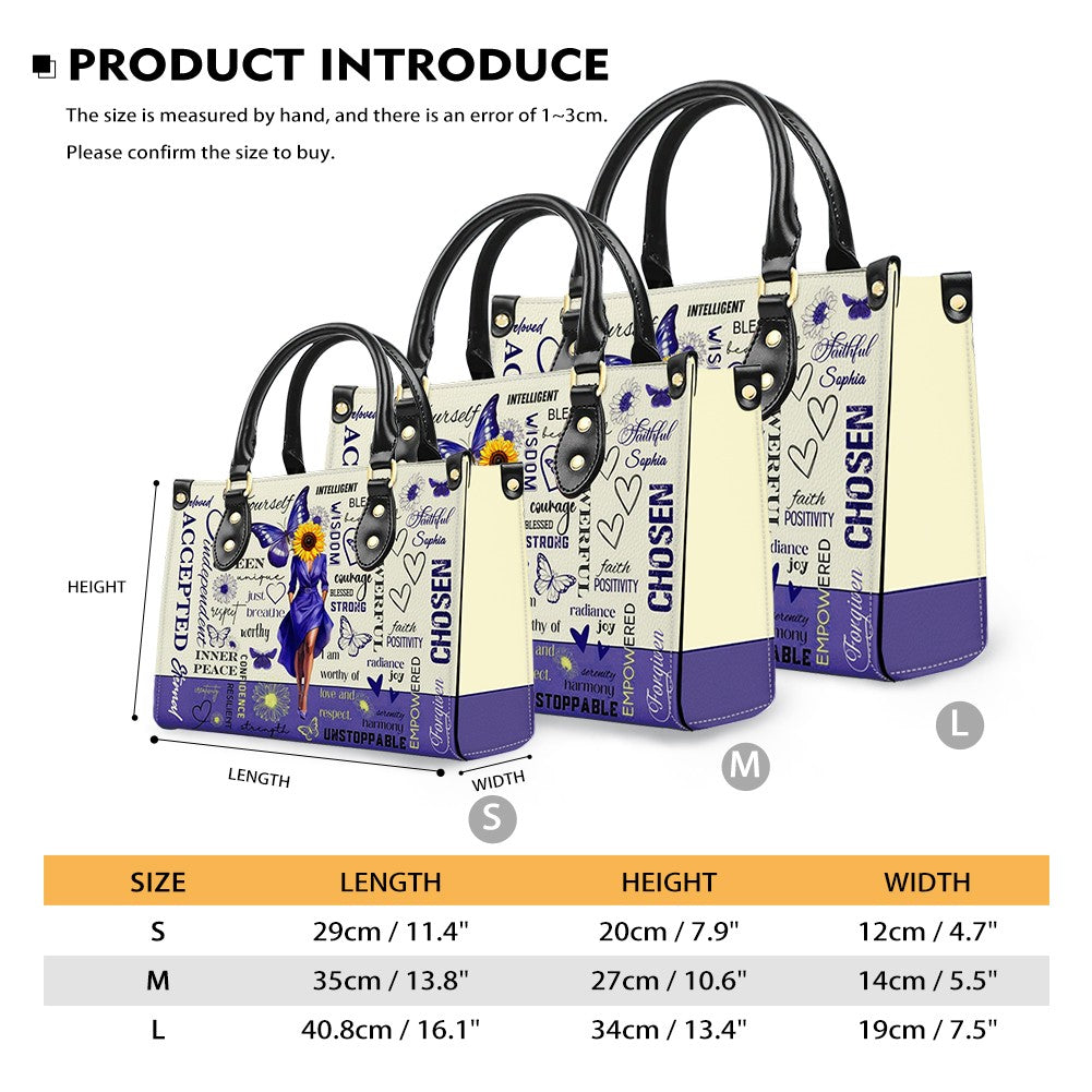God Says I Am Personalized Leather Tote Bag