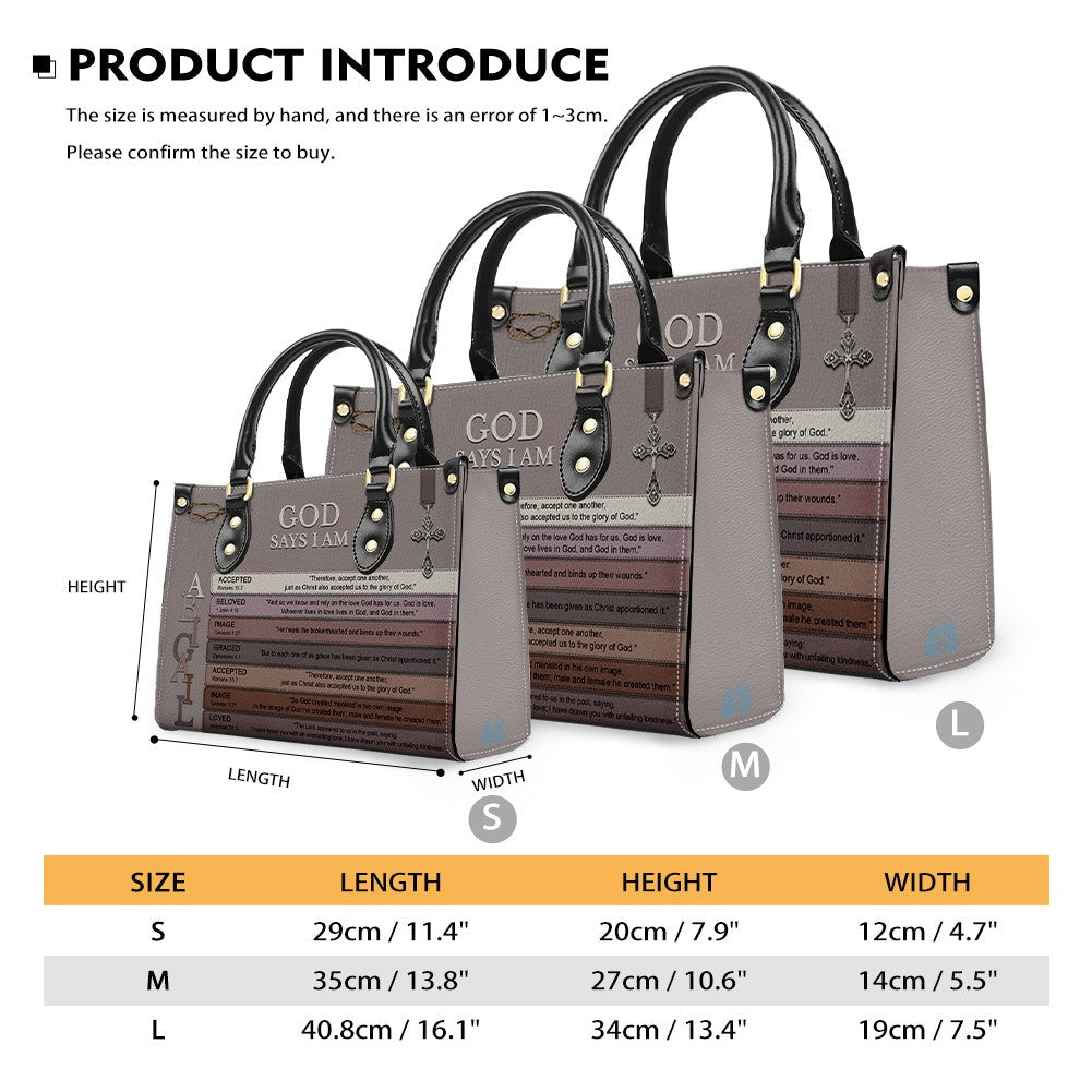 Personalized Christian Floral Leather Handbag