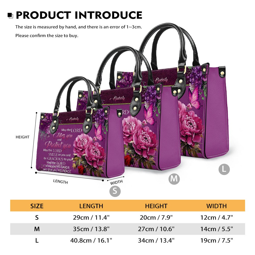 Personalized Christian Leather Floral Handbag