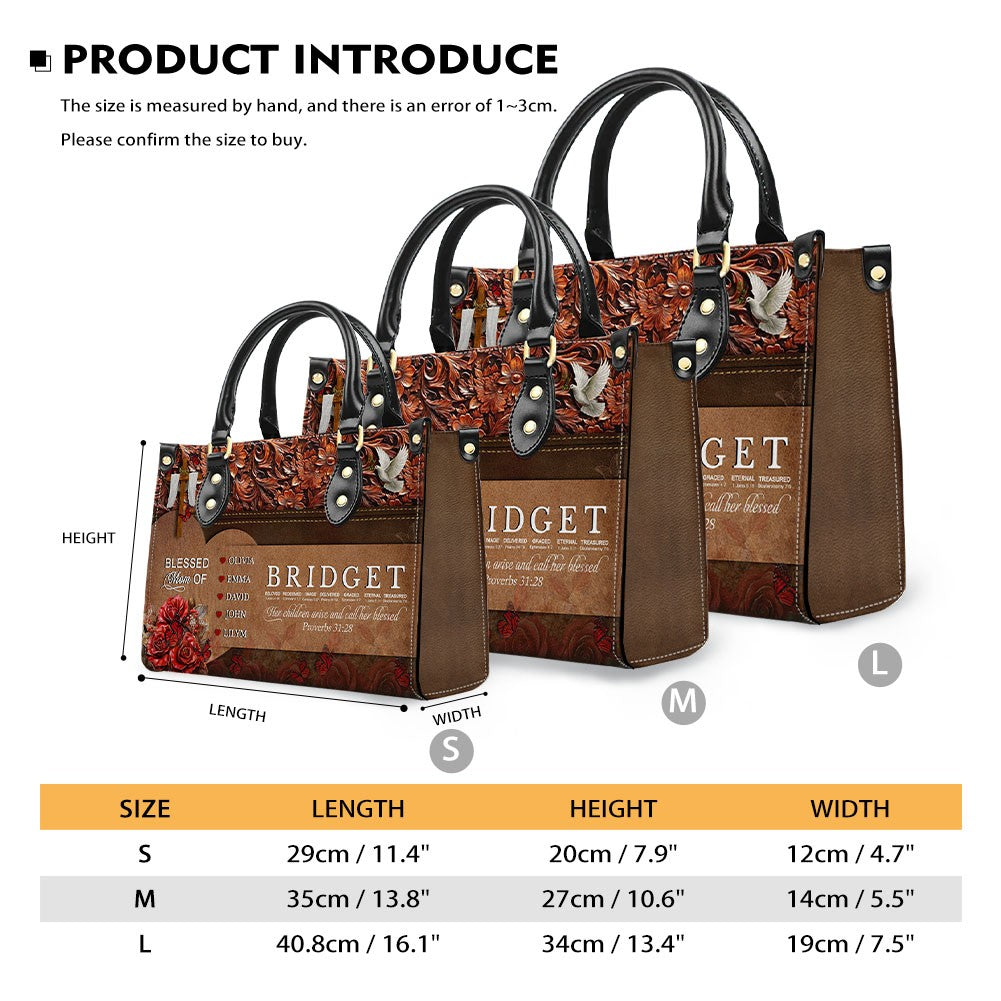 Personalized Christian Faith Leather Handbag