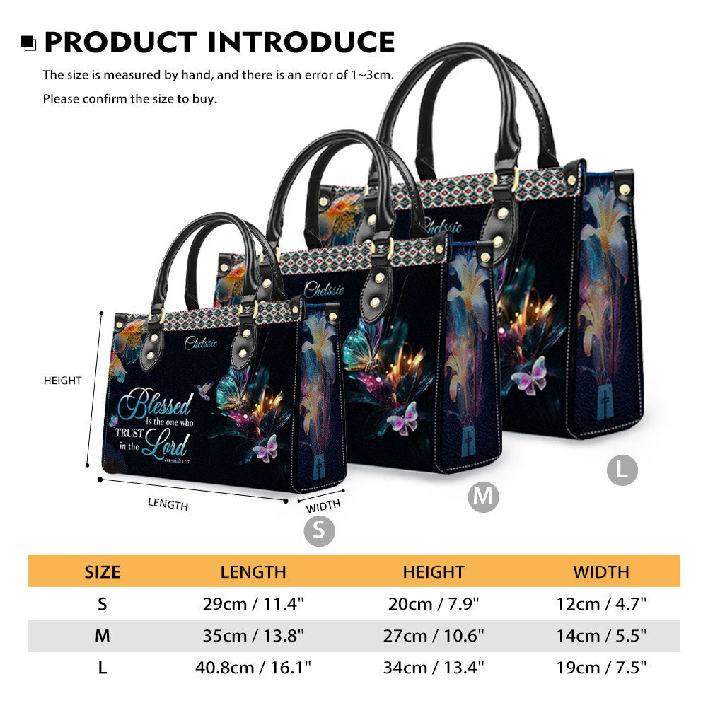 Jeremiah 17:7 Personalized Leather Tote Bag