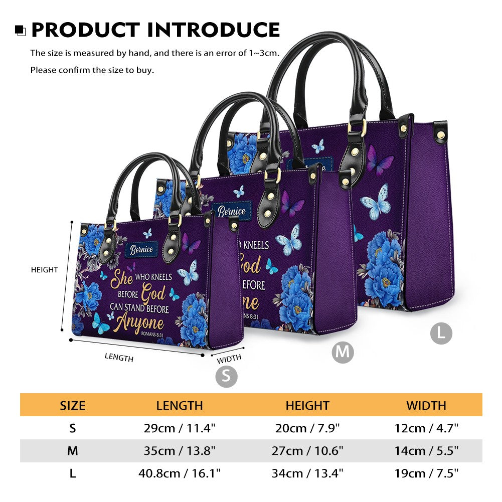She Who Kneels Before God Leather Tote Bag