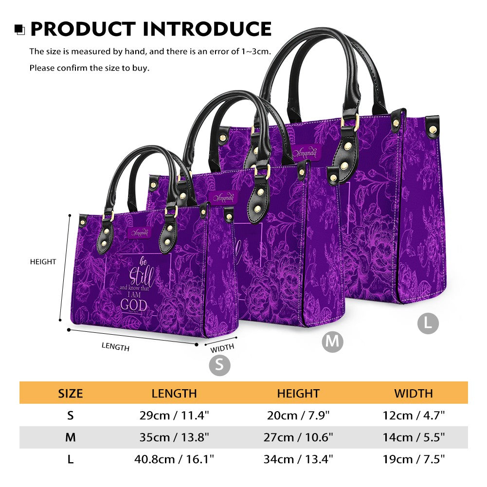 Personalized Floral Christian Leather Handbag