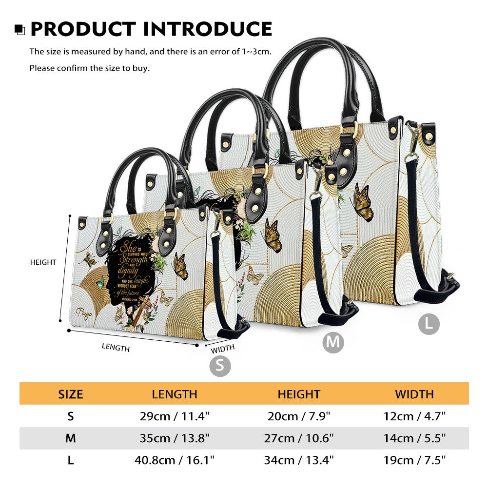 Personalized Proverbs 31:25 Faith Tote Bag