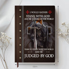 Personalized "I Would Rather Stand With God" Leather Journal