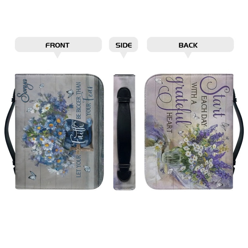 Personalized Purple Daisy Faith Bible Cover