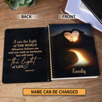 Personalized "I Am The Light Of The World" Spiral Journal