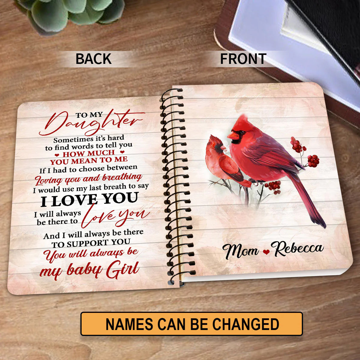 Personalized "To My Daughter" Faith Spiral Journal