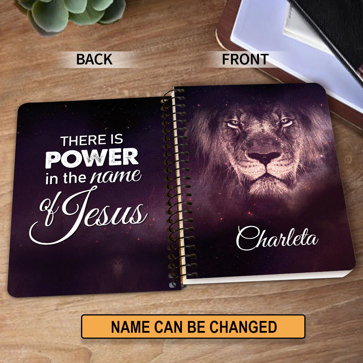 Personalized "Power In The Name Of Jesus" Spiral Journal