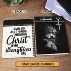 Personalized "I Can Do All Things" Spiral Journal