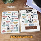 Personalized "God Says I Am" Christian Spiral Journal
