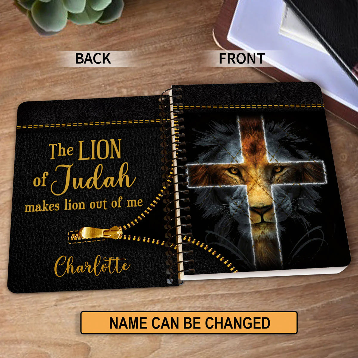 Personalized "The Lion Of Judah" Faith Spiral Journal