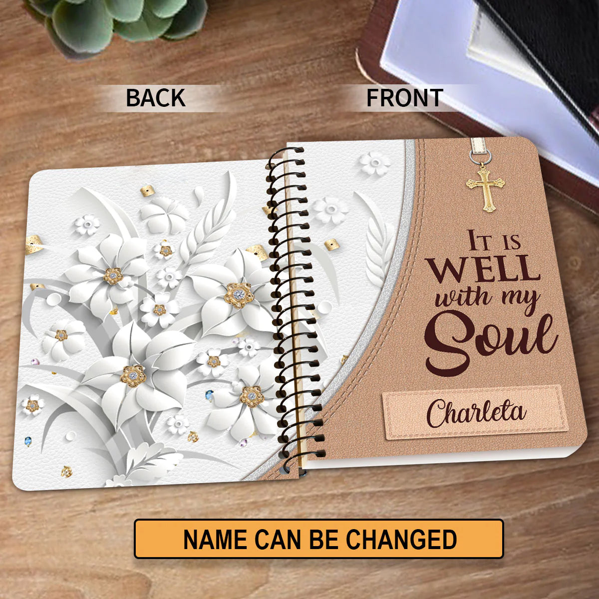 Personalized "It Is Well With My Soul" Spiral Journal