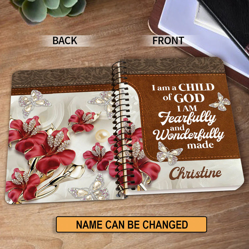 Personalized "I Am A Child Of God" Christian Spiral Journal
