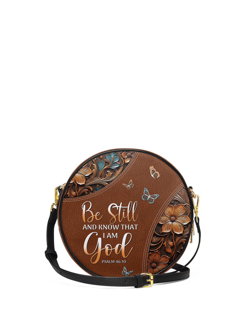 Psalm 46:10 Stillness Circle Crossbody Bag