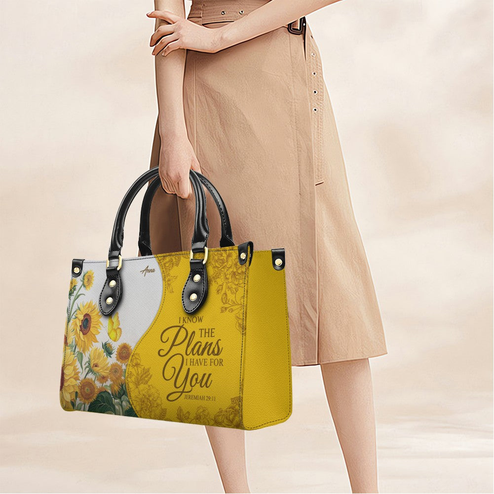 Personalized Sunflower Leather Handbag & Wallet