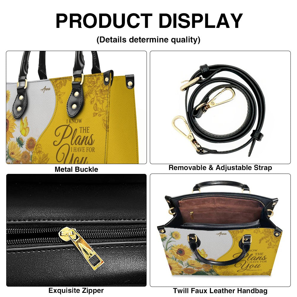Personalized Sunflower Leather Handbag & Wallet