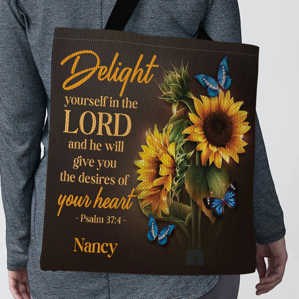 Delight Yourself in the Lord Leather Tote Bag