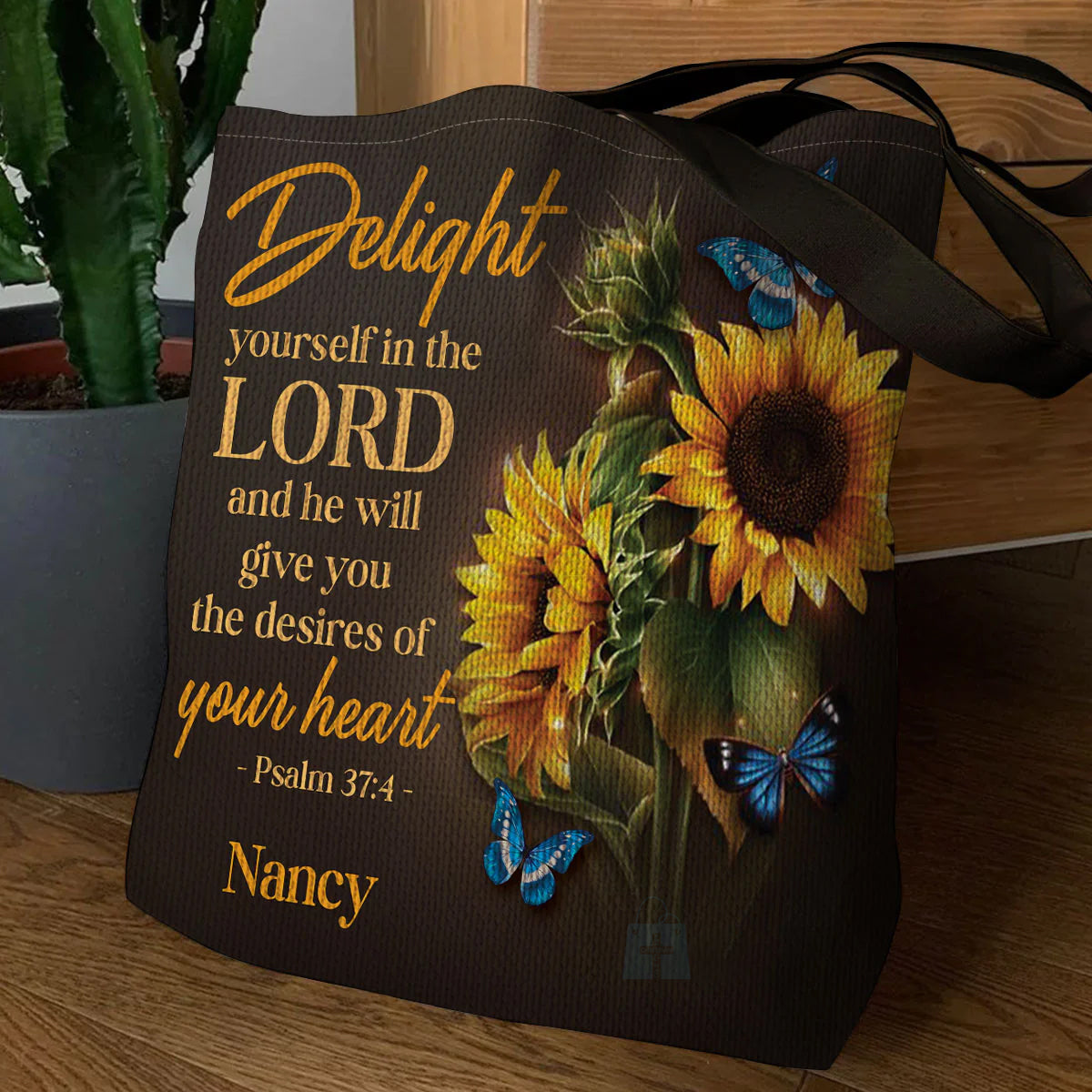 Delight Yourself in the Lord Leather Tote Bag