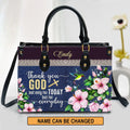 Thank You God Hummingbird Leather Tote Bag