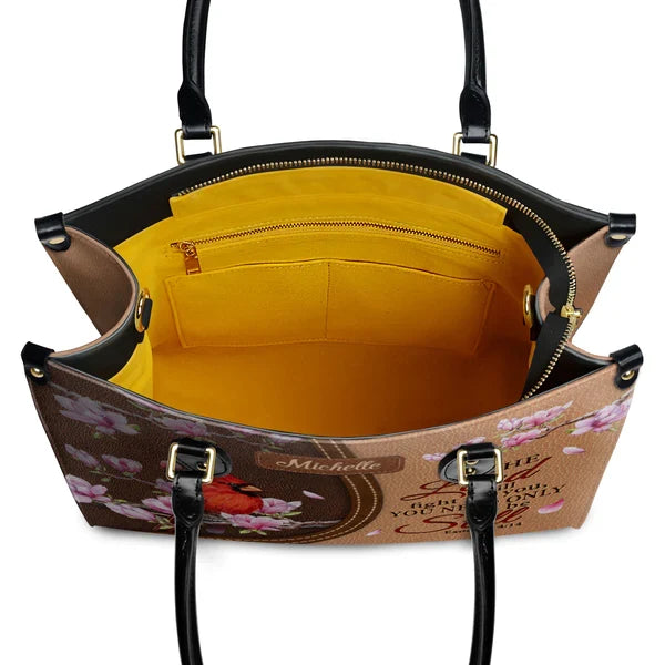 Exodus 14:14 Cardinal Christian Leather Handbag